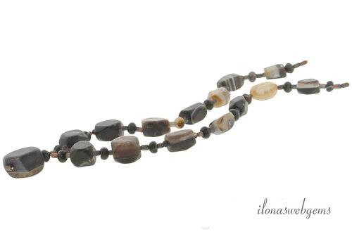 Agate beads free shape ascending and descending approx. 15x13x9mm