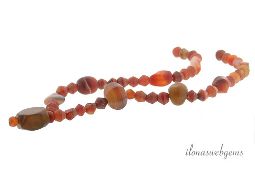 Cornelian/Agate beads approx. 21x18x8mm Silk Road