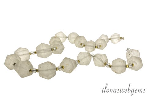 Bergkristallperlen, freie Form, ca. 12 x 9 mm, Seidenstraße