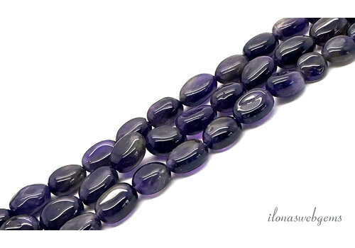 Amethyst beads oval approx. 10x7mm