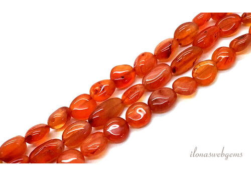 Cornelian oval beads approx. 8x6mm