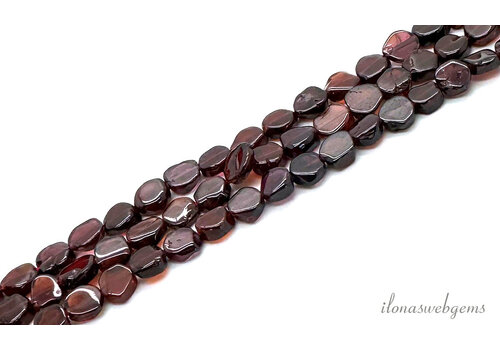 Garnet beads coins approx. 6mm