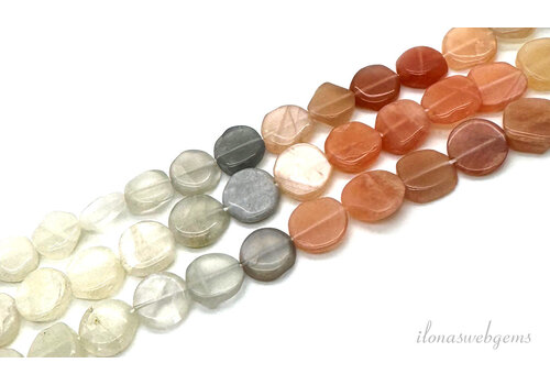 Moonstone beads coins approx. 8mm