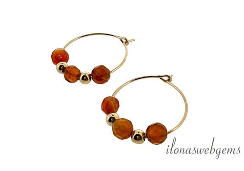 14k/20 Goldfilled hoop earrings with Carnelian