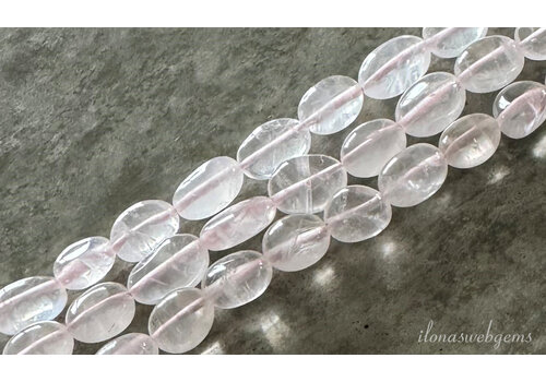 Rose quartz beads oval approx. 10x7mm