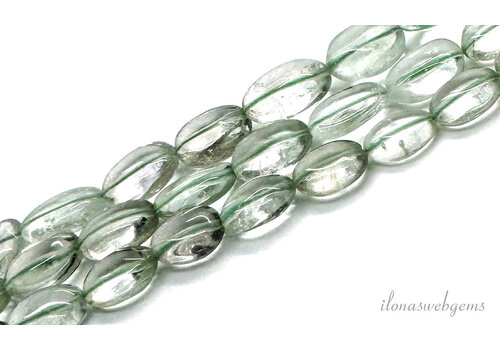 Prasiolite beads oval approx. 11x8mm