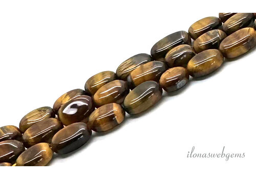 Tiger eye beads oval approx. 11x9mm
