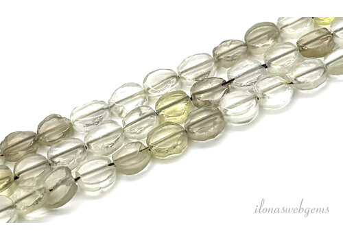 Bio Lemonquartz kralen coins ca. 7mm