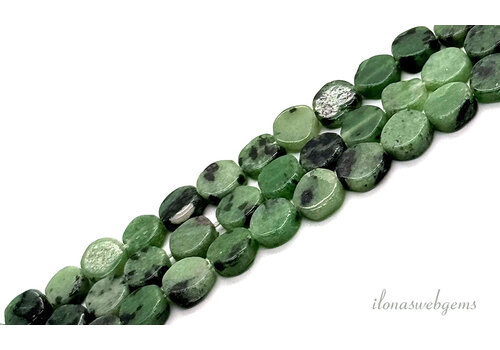 Ruby Zoisite beads coins approx. 6.5mm