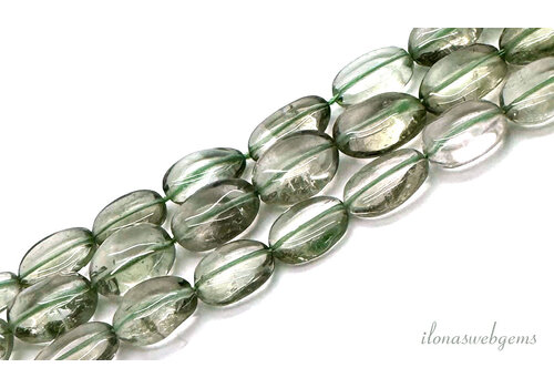 Prasiolite beads oval approx. 9x6mm