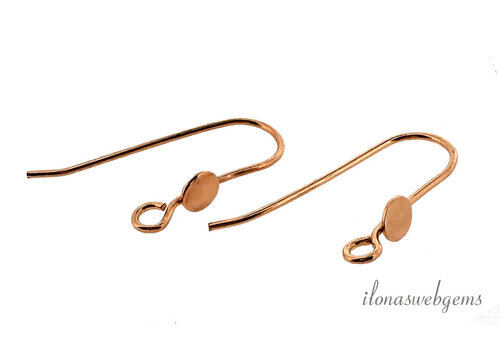 1 Pair of Rosé Vermeil ear wires for cabochon