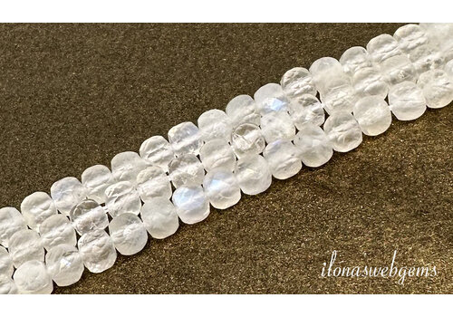 Rainbow Moonstone beads facet cube approx. 3.5mm