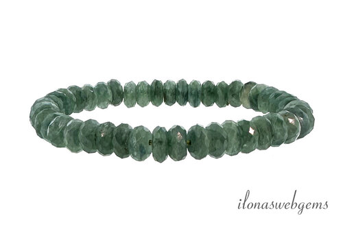 Green Kyanite bracelet faceted roundel approx. 8x4mm A quality