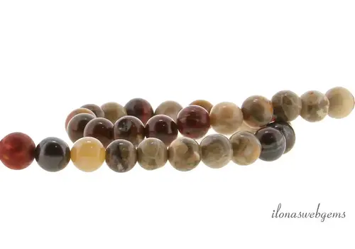 Brown mix beads round approx. 8mm