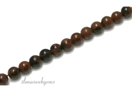 Braune Obsidianperlen, rund, ca. 8 mm