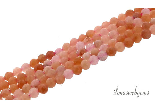 Perzik Jaspis kralen roze rond facet ca. 2.5mm