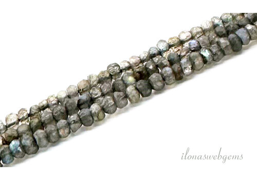 Labradorite beads faceted roundel approx. 4x3mm