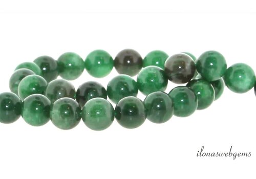 Green Mica beads round approx. 6mm
