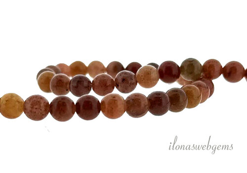Strawberry Quartz kralen roze rond ca. 6.5mm
