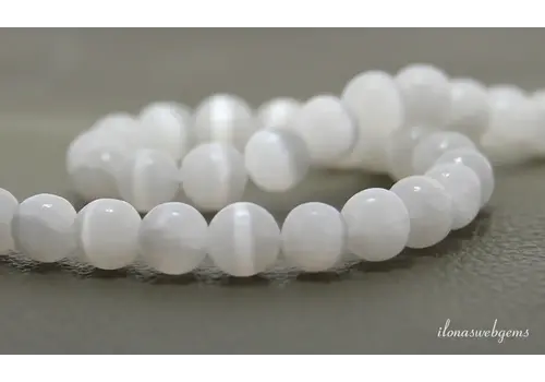 Selenitperlen rund, ca. 10 mm, AA-Qualität