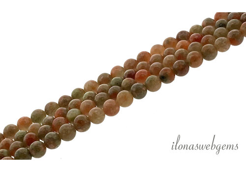 Unakiet kralen groen/bruin rond ca. 5mm