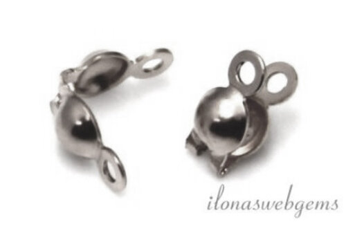 6 stuks Sterling zilveren kalotje ca. 3.5mm 1 kalotje