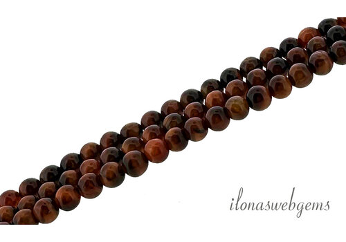 Red Tiger Eye beads round approx. 4mm