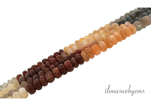 Moonstone beads faceted roundel approx. 10x6mm