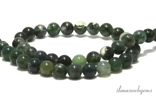 Moss agate beads around 7mm