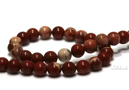Red Jasper beads round approx. 6mm