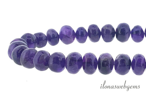 Amethyst beads roundel approx. 13x8mm