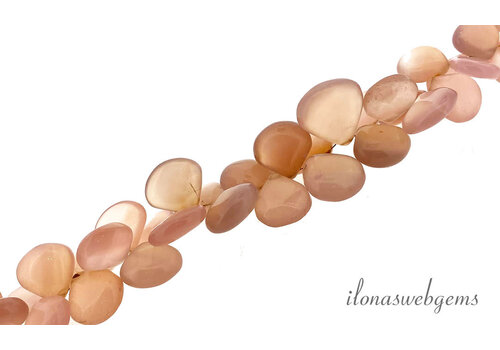 Chalcedoon kralen roze druppels ca. 15x8mm