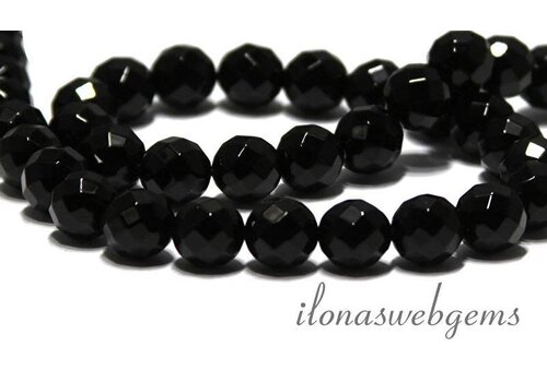 Onyx kralen grote facet rond ca. 10mm