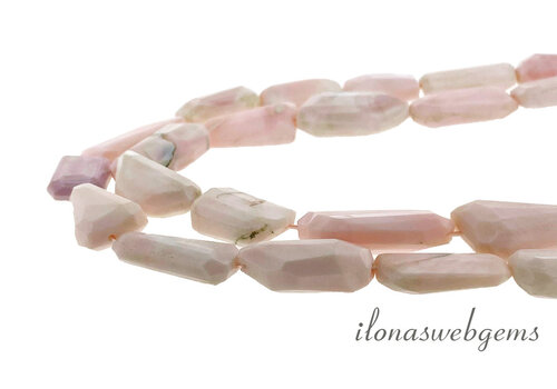 Roze Opaal kralen free shape ca. 30x14x9mm