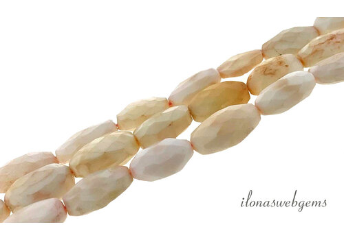 Roze Opaal kralen facet ovaal ca.