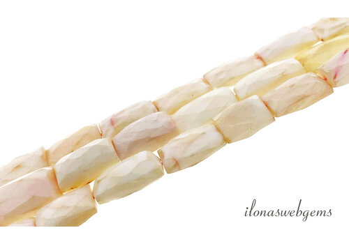 Roze Opaal kralen rechthoek ca. 14x9mm