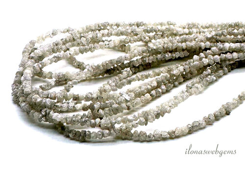 Diamant kralen rough zacht grijs ca. 3.2x2.5mm