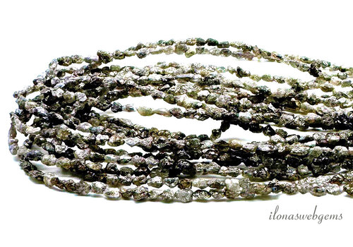 Diamantperlen dunkelgrau meliert ca. 3x2,5mm