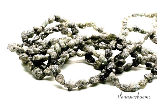 Diamantperlen grau, große Nuggets, ca. 6x4,5mm