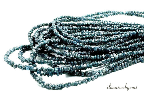 Diamond beads rough blue approx. 3x2.5mm
