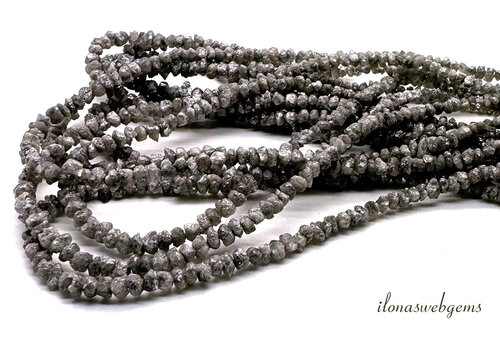 Diamond beads rough gray approx. 3.5x2mm