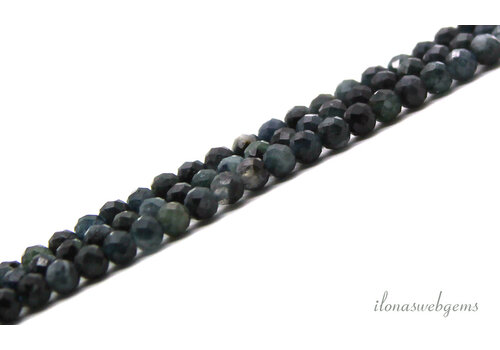 Blue Tourmaline beads facet round approx. 3mm AA quality cut