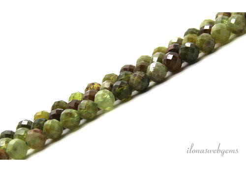 Green Garnet beads / Grossular facet round approx. 6mm AA quality cut