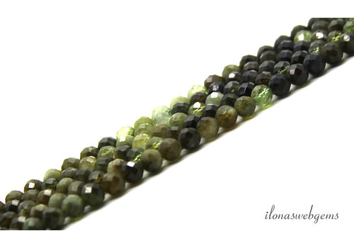 Groene Toermalijn kralen shaded facet rond ca. 4mm AA kwaliteit slijping