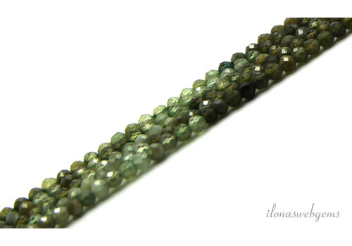 Green Garnet beads shaded facet round approx. 2mm AA quality cut