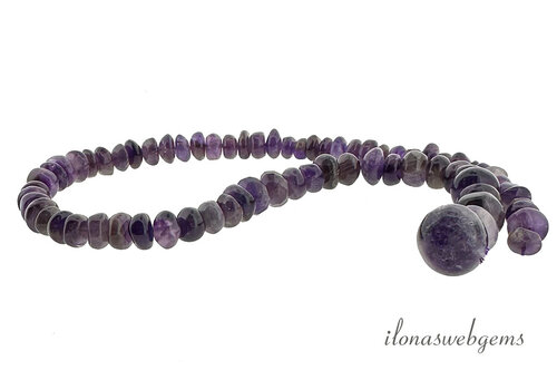 Amethyst beads rondel ascending and descending approx. 14x11mm 6x4mm