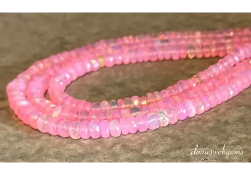 Edle Opalperlen rosa facettiert auf- und absteigend ca. 6x3mm bis 5x2,5mm