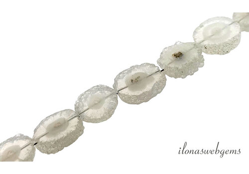 Rock crystal beads discs approx. 19x15x6mm