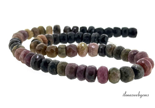Tourmaline beads faceted roundel large size approx. 9x5mm