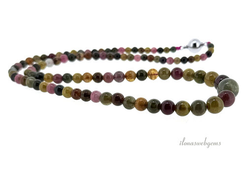 Tourmaline necklace ascending and descending approx. 9x6x4mm A quality